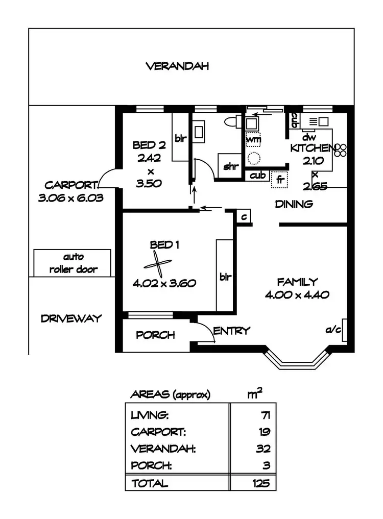 Floorplan of Homely semi-detached listing, 2/66 Lipsett Terrace, Brooklyn Park SA 5032