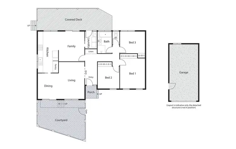 Floorplan of Homely semi-detached listing, 1 Spiers Place, Wanniassa ACT 2903