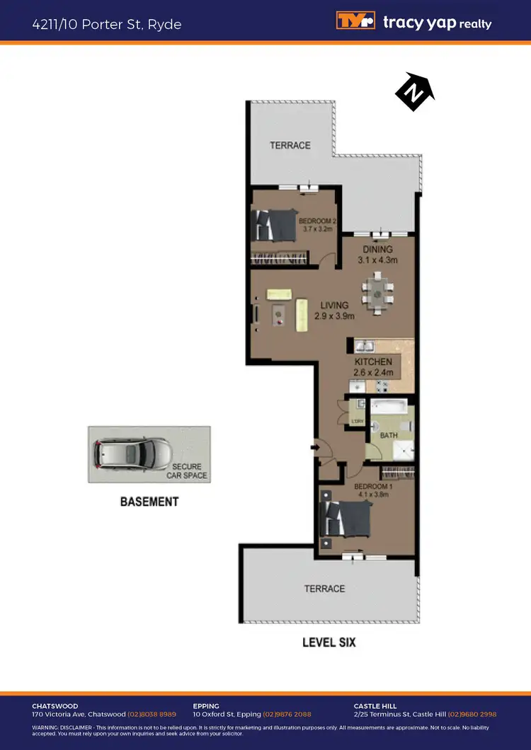 Floorplan of Homely apartment listing, 4211/10 Porter Street, Ryde NSW 2112
