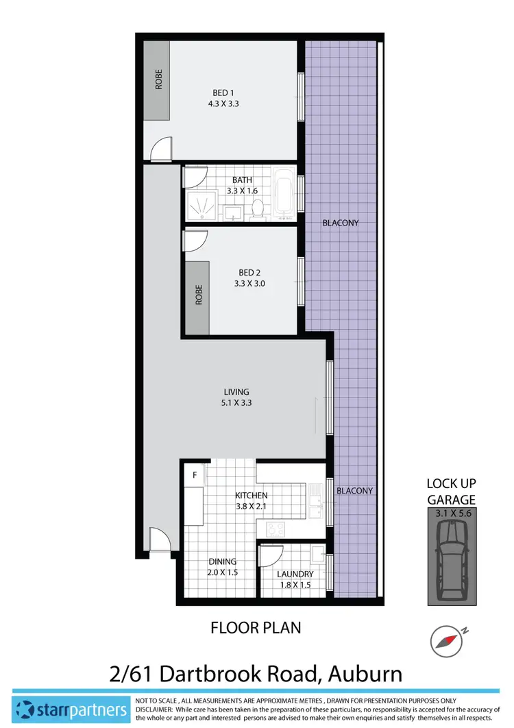 Floorplan of Homely unit listing, 2/61-63 Dartbrook Road, Auburn NSW 2144