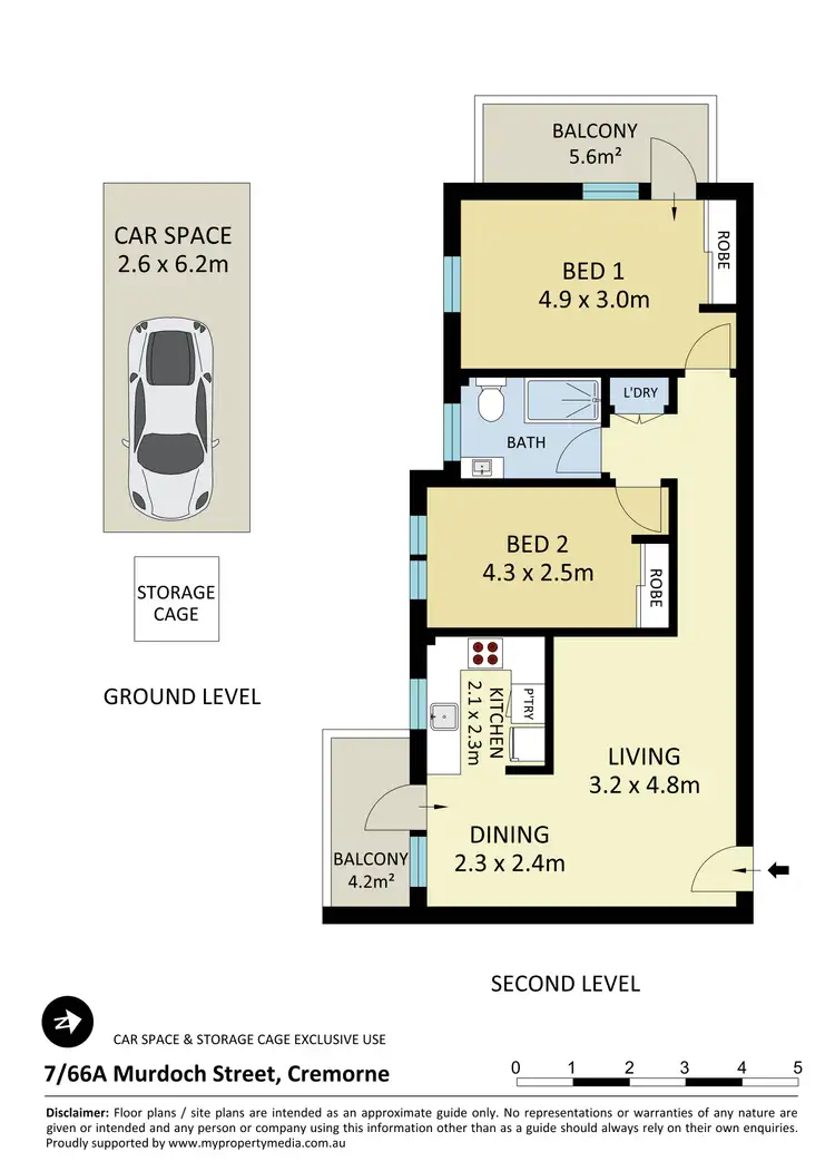 Floorplan of Homely apartment listing, 7/66A Murdoch Street, Cremorne NSW 2090