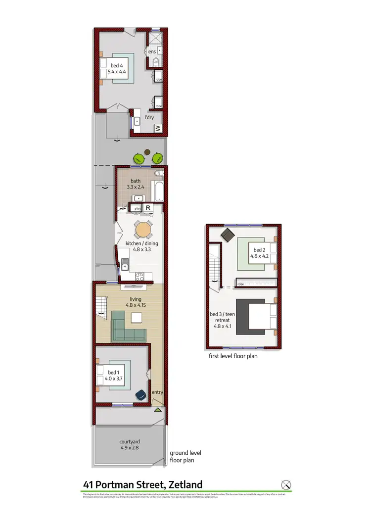 Floorplan of Homely house listing, 41 Portman Street, Zetland NSW 2017