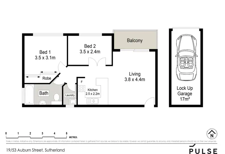 Floorplan of Homely unit listing, 19/53 Auburn Street, Sutherland NSW 2232