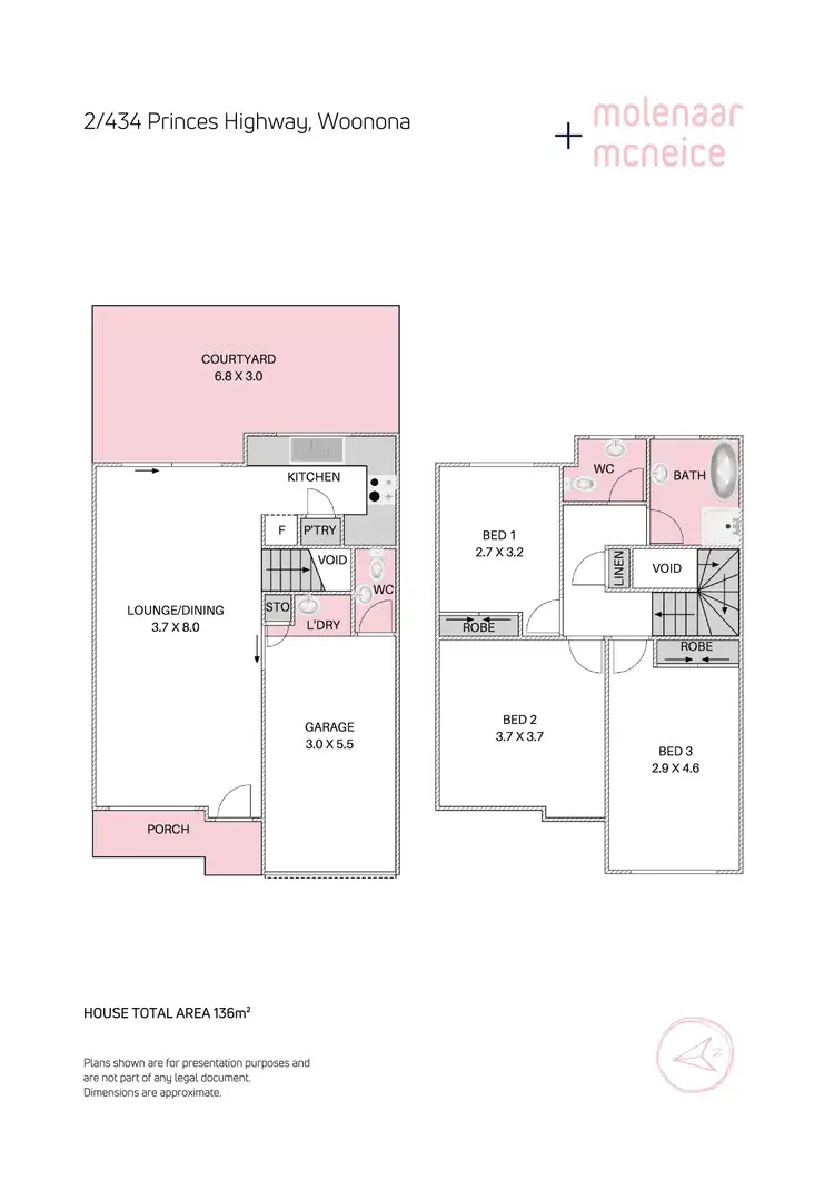 Floorplan of Homely townhouse listing, 2/434-438 Princes Highway, Woonona NSW 2517