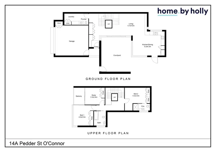 Floorplan of Homely semi-detached listing, 14A Pedder Street, O'connor ACT 2602