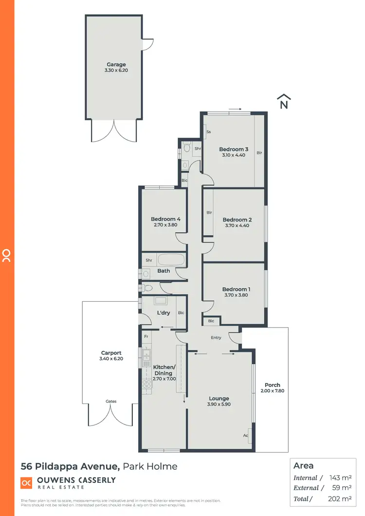 Floorplan of Homely house listing, 56 Pildappa Avenue, Park Holme SA 5043