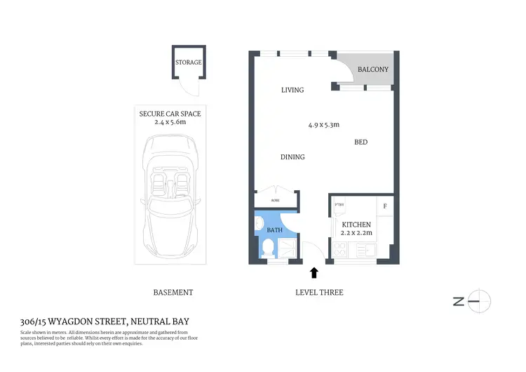 Floorplan of Homely apartment listing, 306/15 Wyagdon Street, Neutral Bay NSW 2089