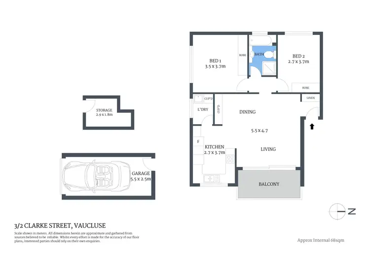 Floorplan of Homely apartment listing, 3/2-6 Clarke Street, Vaucluse NSW 2030