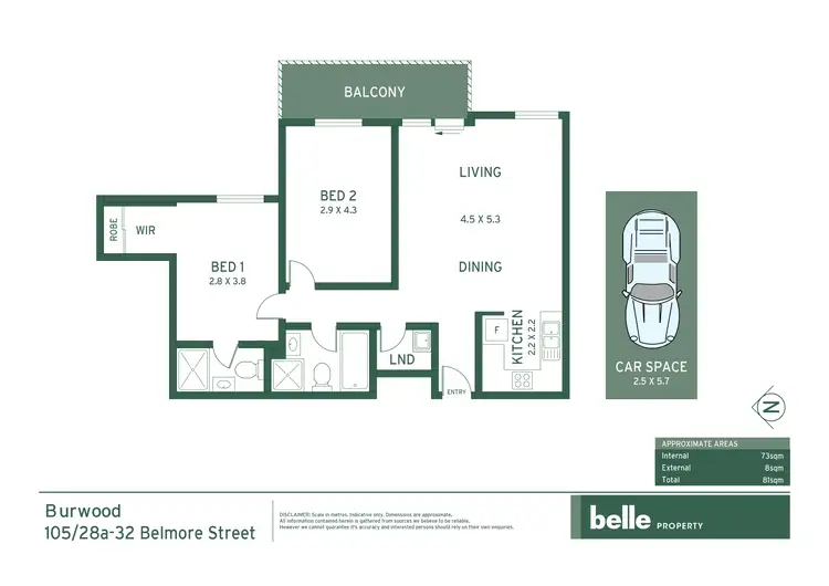 Floorplan of Homely apartment listing, 105/28A-32 Belmore Street, Burwood NSW 2134