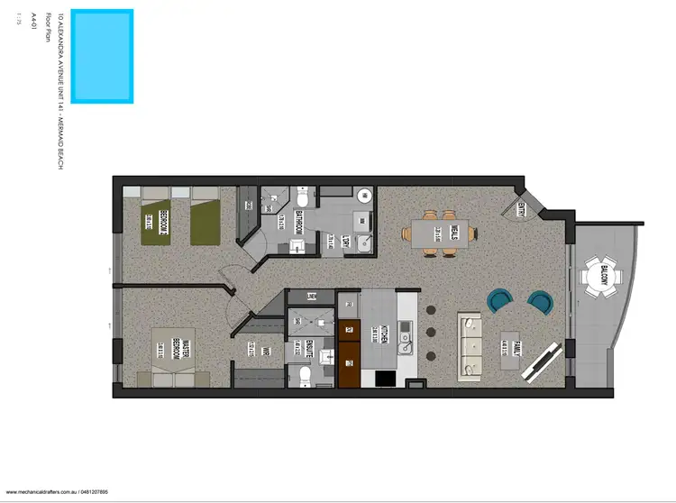 Floorplan of Homely apartment listing, 141/10 Alexandra Avenue, Mermaid Beach QLD 4218