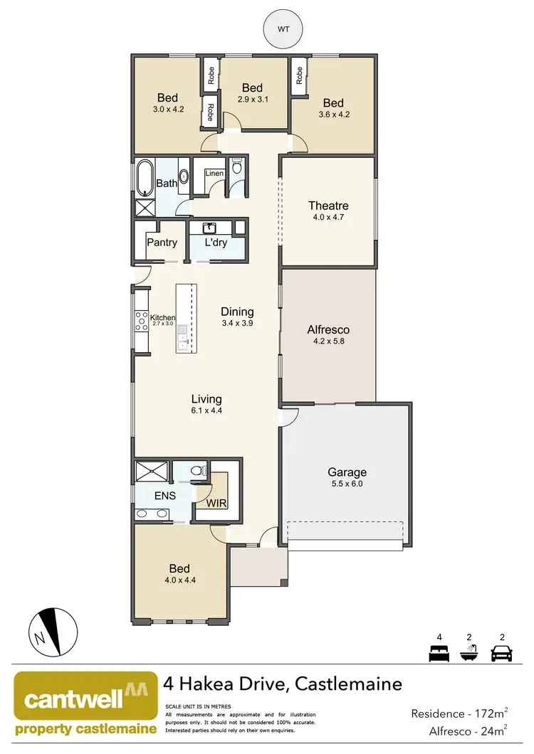 Floorplan of Homely house listing, 4 Hakea Drive, Castlemaine VIC 3450