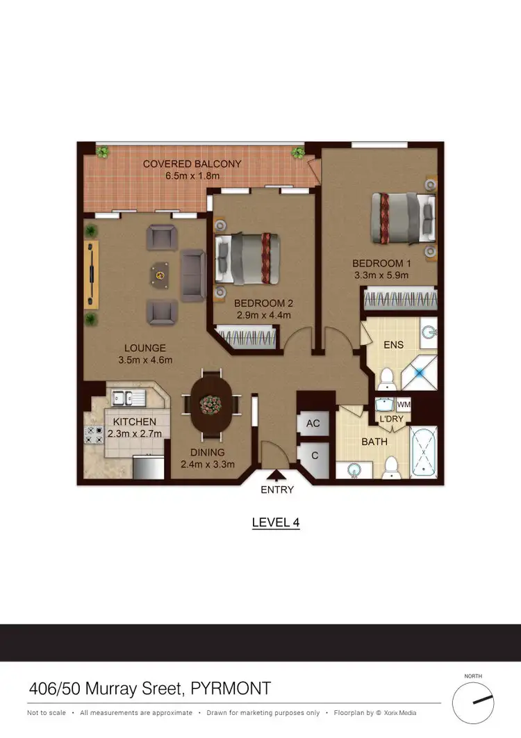 Floorplan of Homely apartment listing, 406/50 Murray Street, Pyrmont NSW 2009