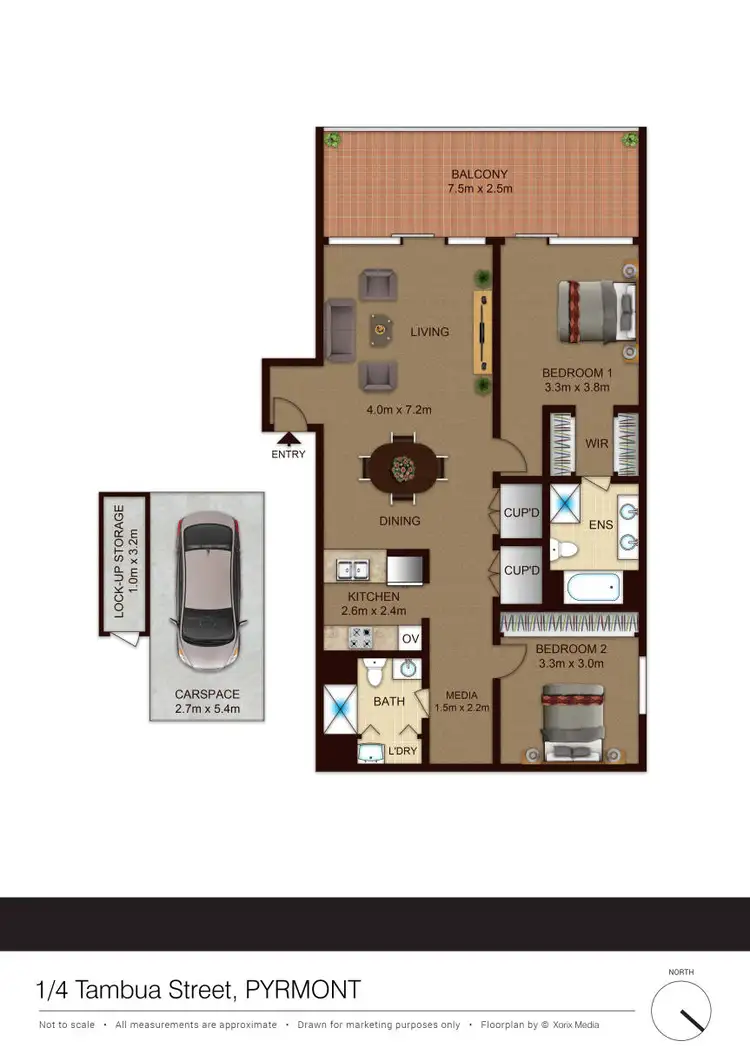 Floorplan of Homely apartment listing, 1/4 Tambua Street, Pyrmont NSW 2009