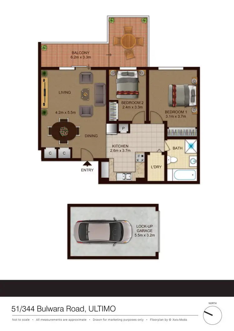 Floorplan of Homely apartment listing, 51/344 Bulwara Road, Ultimo NSW 2007