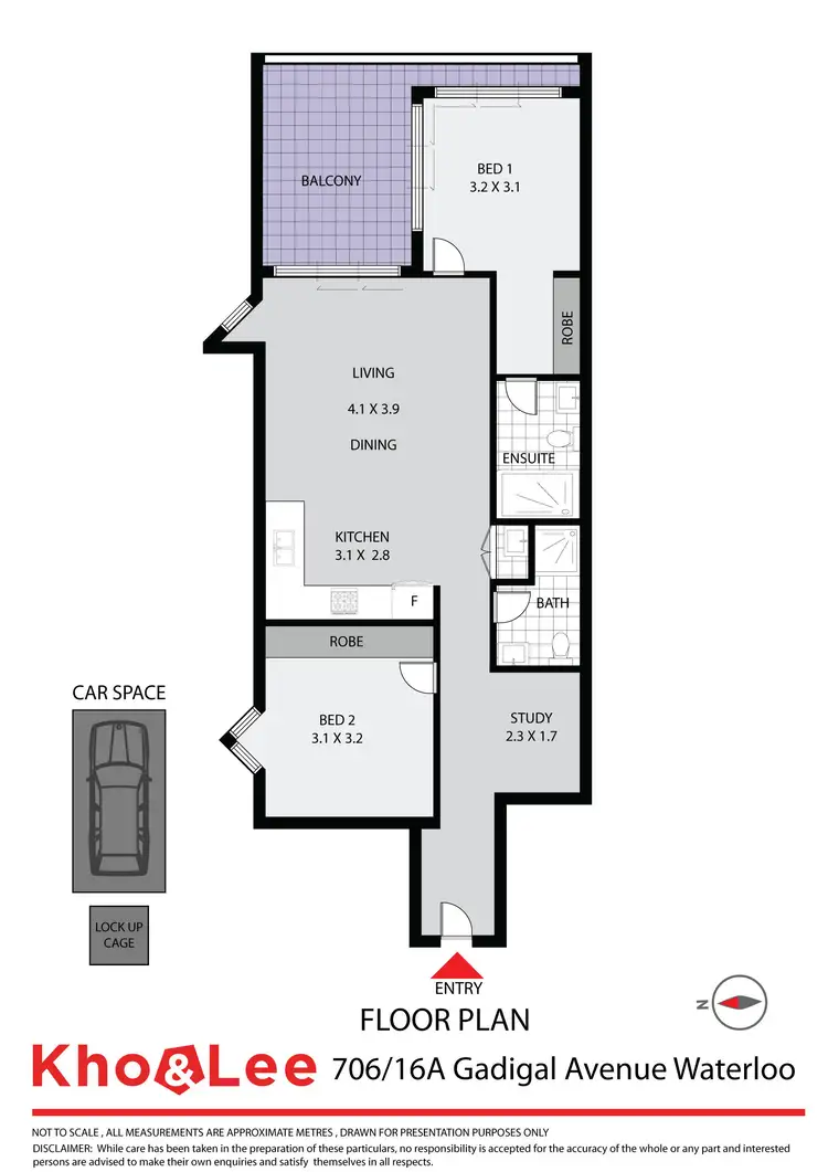 Floorplan of Homely apartment listing, 706/16A Gadigal Avenue, Waterloo NSW 2017