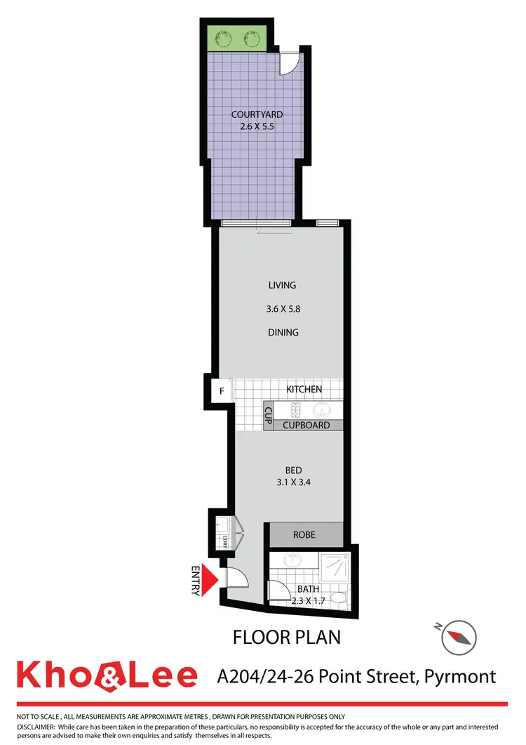 Floorplan of Homely apartment listing, A204/24-26 Point Street, Pyrmont NSW 2009
