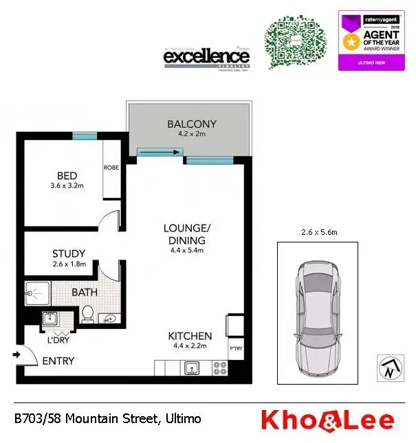 Floorplan of Homely apartment listing, B703/58 Mountain Street, Ultimo NSW 2007