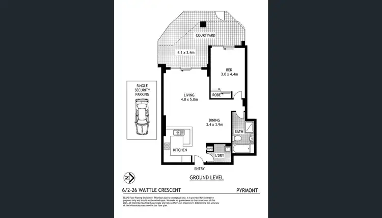 Floorplan of Homely apartment listing, 6/2-26 Wattle Crescent, Pyrmont NSW 2009