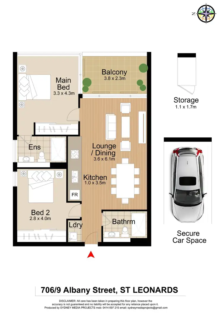Floorplan of Homely apartment listing, 706/9 Albany Street, St Leonards NSW 2065