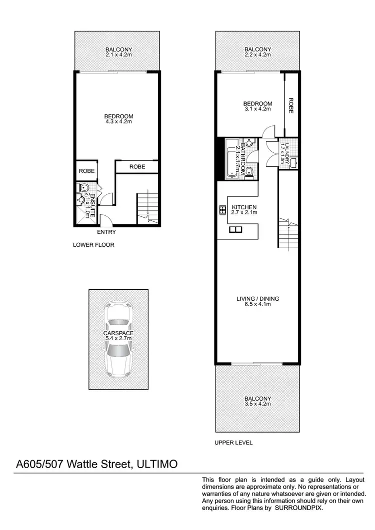 Floorplan of Homely apartment listing, A605/507 Wattle Street, Ultimo NSW 2007