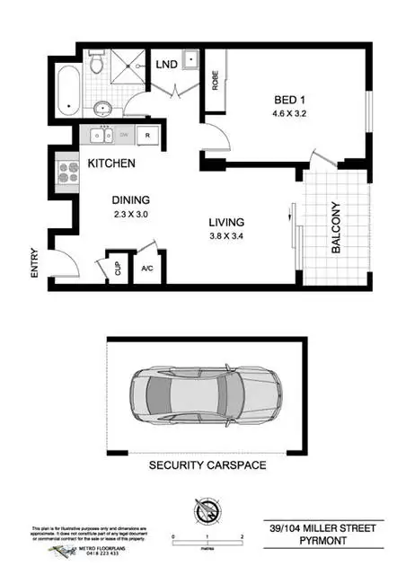 Floorplan of Homely unit listing, 39/104 Miller Street, Pyrmont NSW 2009