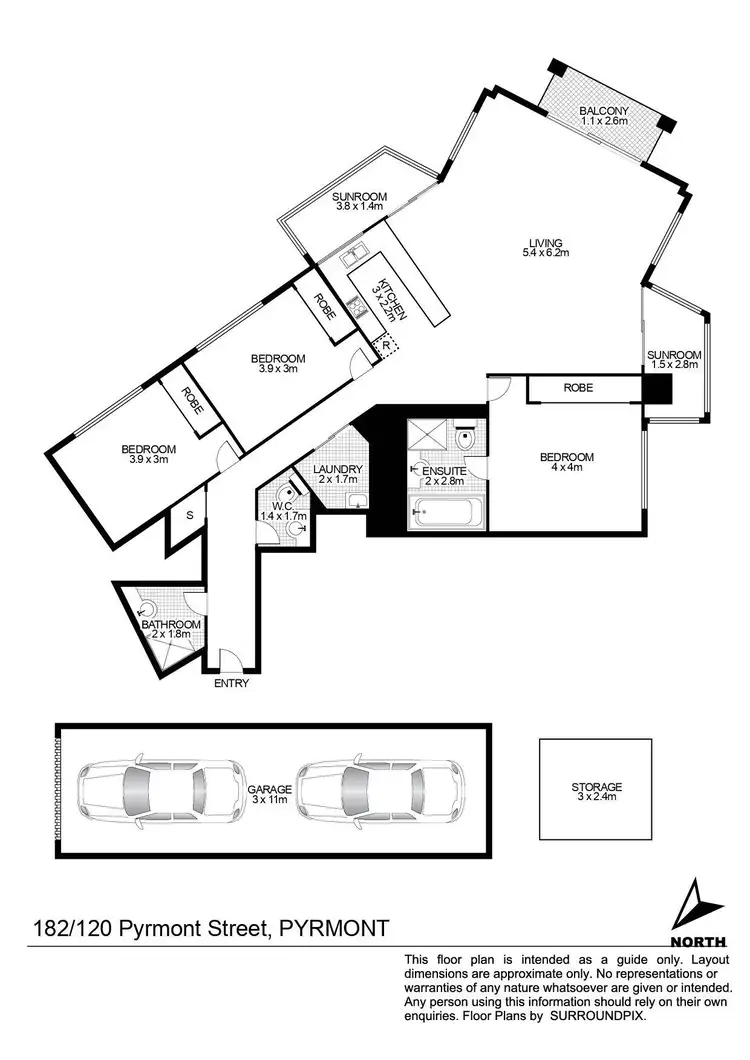 Floorplan of Homely apartment listing, 182/120 Pyrmont Street, Pyrmont NSW 2009