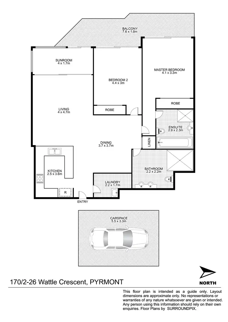 Floorplan of Homely apartment listing, 170/2-26 Wattle Crescent, Pyrmont NSW 2009