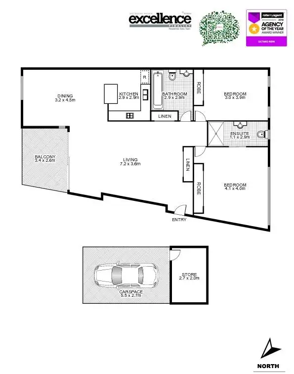 Floorplan of Homely apartment listing, B16/40-42 Saunders Street, Pyrmont NSW 2009
