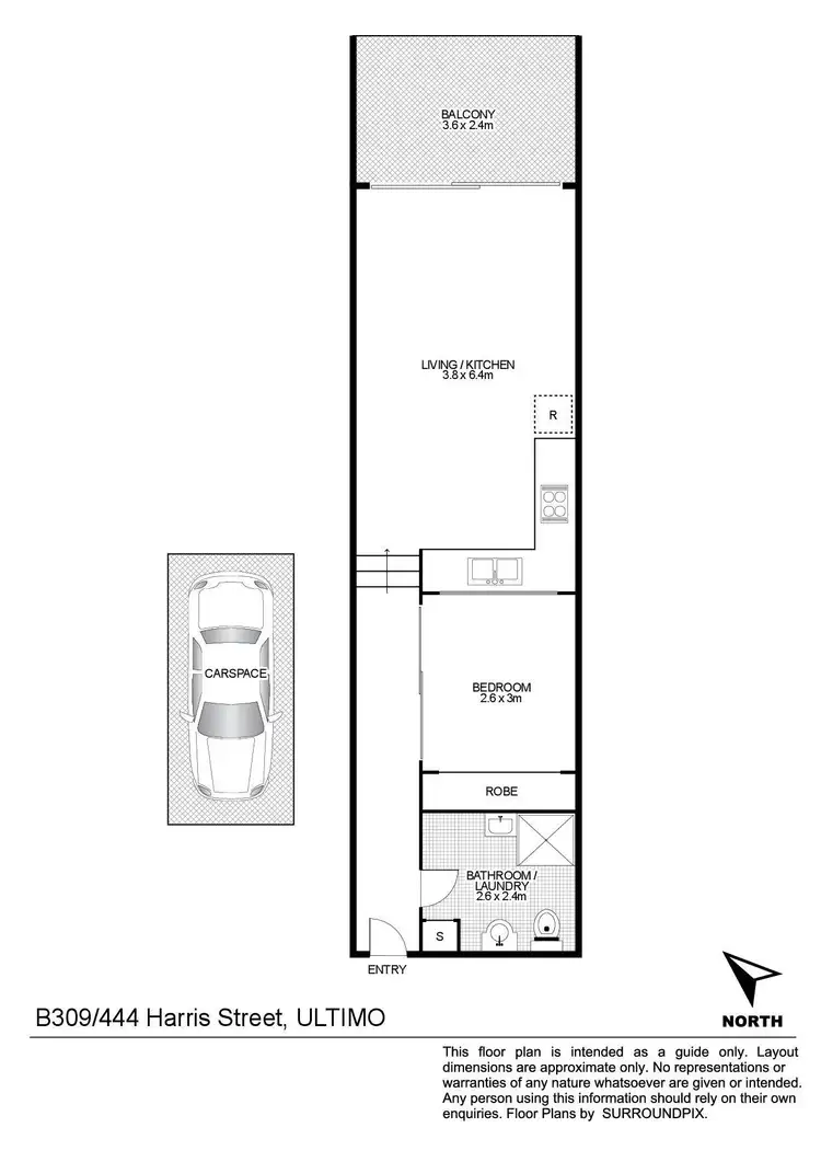 Floorplan of Homely apartment listing, B309/444 Harris Street, Ultimo NSW 2007