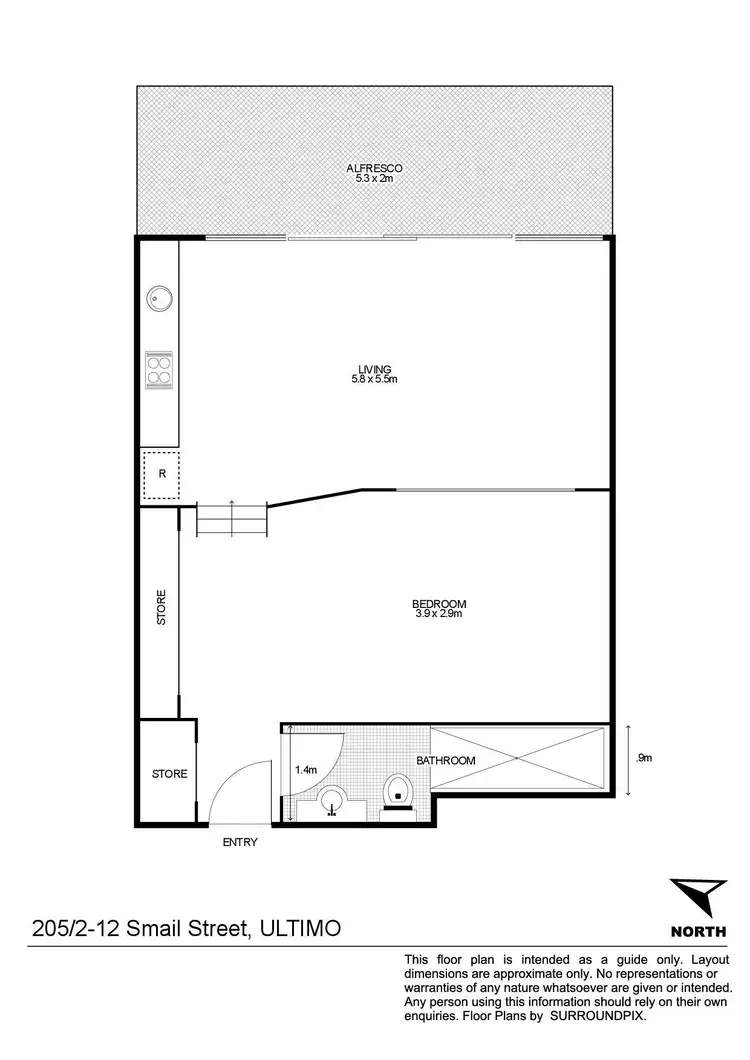 Floorplan of Homely apartment listing, 205/2-12 Smail Street, Ultimo NSW 2007