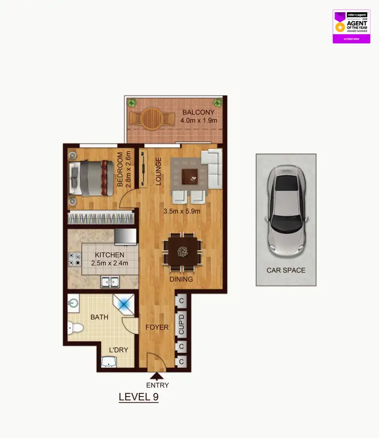 Floorplan of Homely apartment listing, M905/70-78 Mountain Street, Ultimo NSW 2007