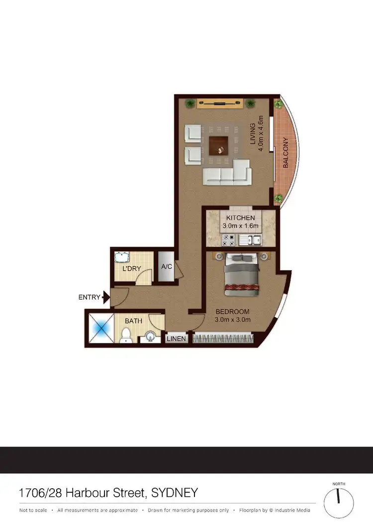 Floorplan of Homely unit listing, 1706/28 Harbour Street, Sydney NSW 2000