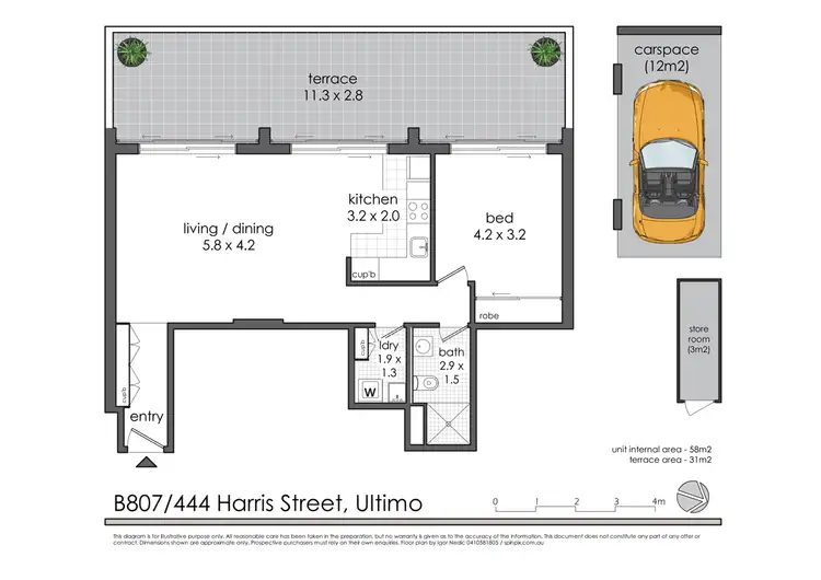 Floorplan of Homely apartment listing, B807/444 Harris Street, Ultimo NSW 2007