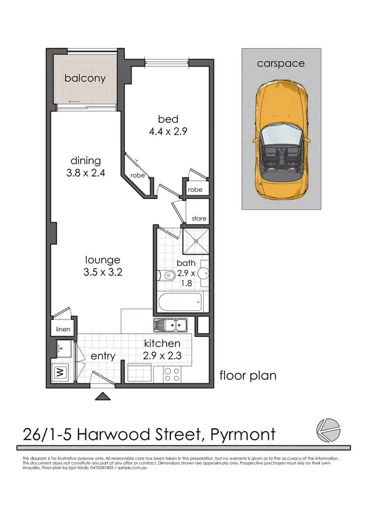 Floorplan of Homely apartment listing, 26/1-5 Harwood Street, Pyrmont NSW 2009