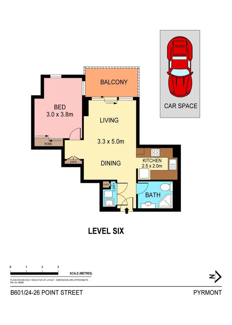 Floorplan of Homely unit listing, B601/24-26 Point Street, Pyrmont NSW 2009