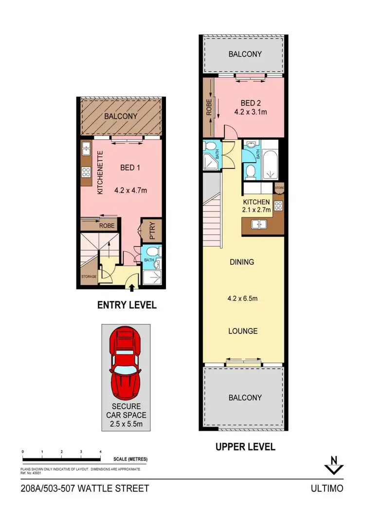 Floorplan of Homely apartment listing, 208A/507 Wattle Street, Ultimo NSW 2007