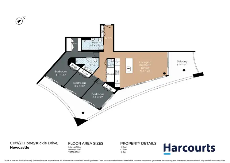 Floorplan of Homely apartment listing, C107/21 Honeysuckle Drive, Newcastle NSW 2300