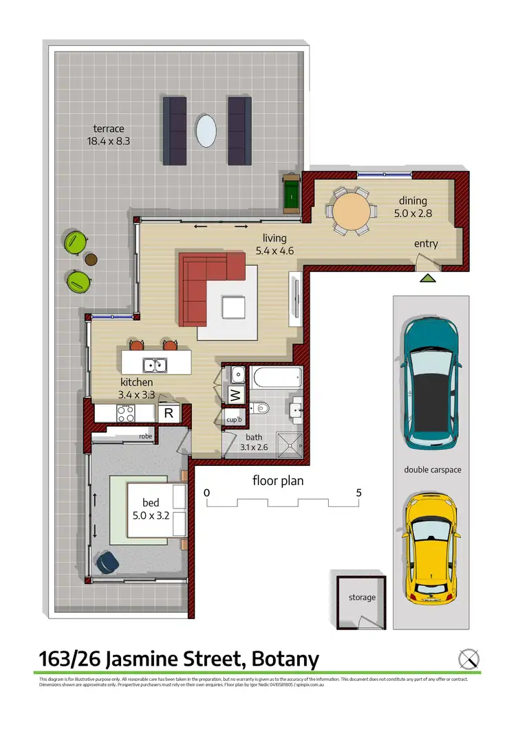 Floorplan of Homely apartment listing, 163/26-32 Jasmine Street, Botany NSW 2019