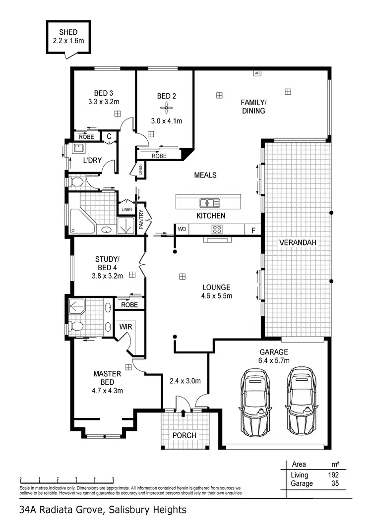 Floorplan of Homely house listing, 34a Radiata Grove, Salisbury Heights SA 5109