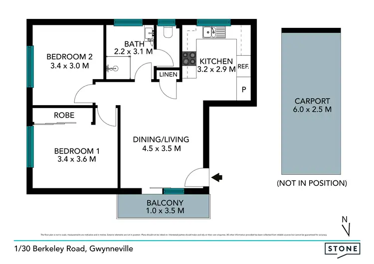 Floorplan of Homely unit listing, 1/30 Berkeley Road, Gwynneville NSW 2500