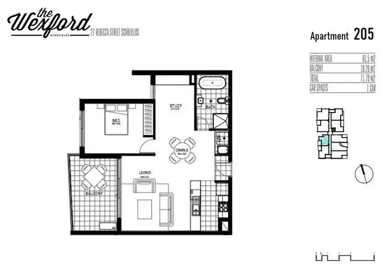 Floorplan of Homely apartment listing, 205/27 Rebecca Street, Schofields NSW 2762