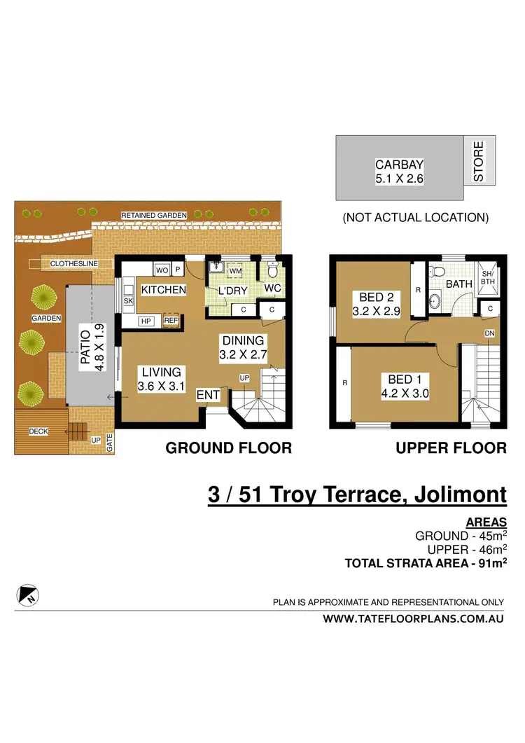 Floorplan of Homely townhouse listing, 3/51 Troy Terrace, Jolimont WA 6014