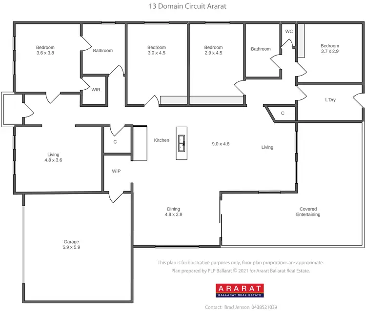 Floorplan of Homely house listing, 13 Domain Circuit, Ararat VIC 3377