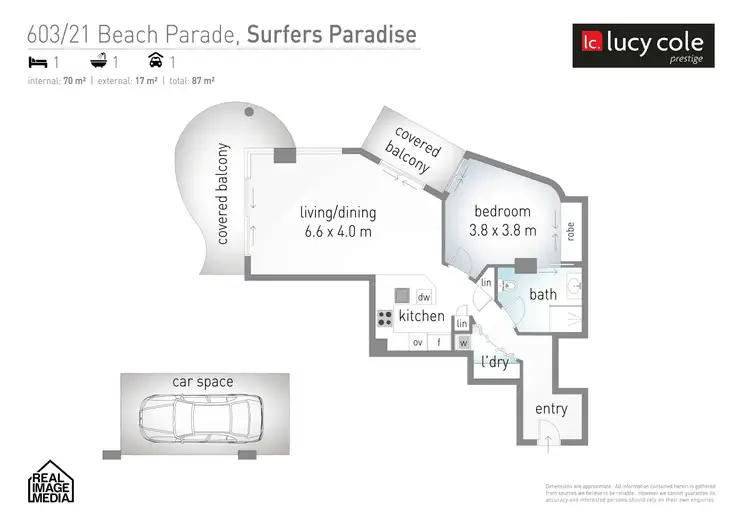 Floorplan of Homely apartment listing, 603/9-21 Beach Parade, Surfers Paradise QLD 4217