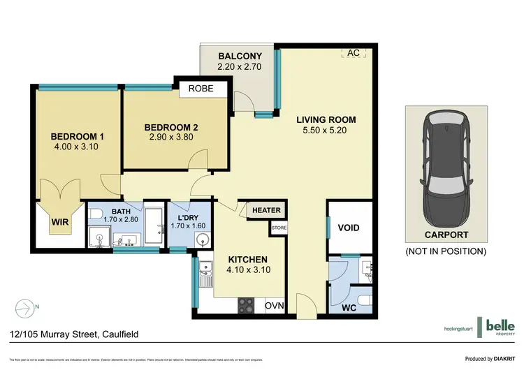 Floorplan of Homely apartment listing, 12/105 Murray Street, Caulfield VIC 3162