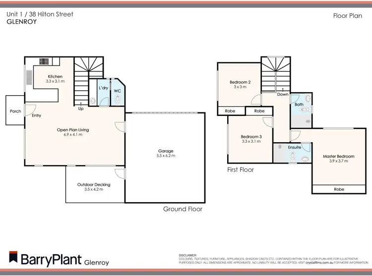 Floorplan of Homely townhouse listing, 1/38 Hilton Street, Hadfield VIC 3046