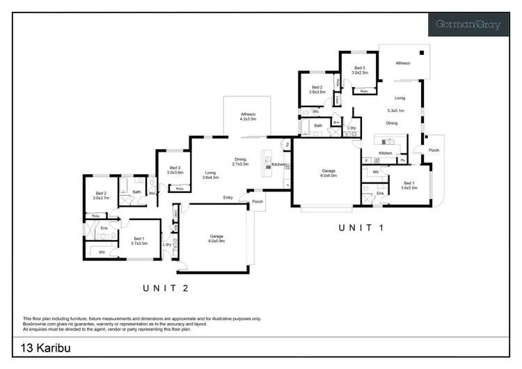 Floorplan of Homely semi-detached listing, 13 Karibu Street, Buderim QLD 4556