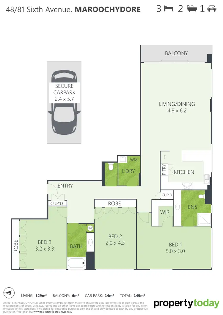 Floorplan of Homely unit listing, 48/81 Sixth Avenue, Maroochydore QLD 4558