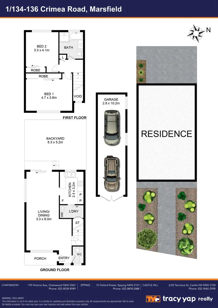 Floorplan of Homely townhouse listing, 1/134-136 Crimea Road, Marsfield NSW 2122