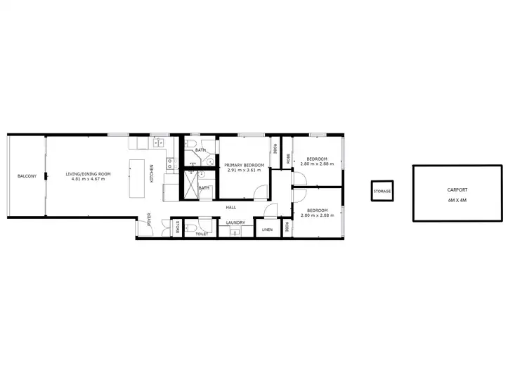 Floorplan of Homely unit listing, 3/53 Sims Esplanade, Yorkeys Knob QLD 4878